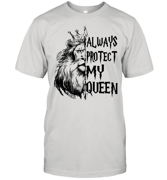 Lion King Always Protect My Queen Valentine Couple shirt Classic Men's T-shirt