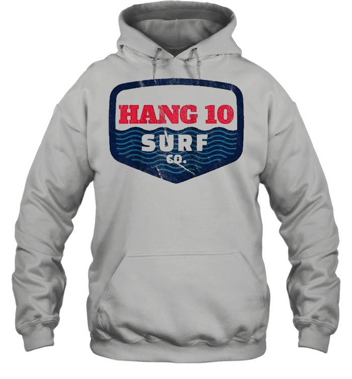 Hang 10 Surf Co Retro Distressed Surfer  Unisex Hoodie