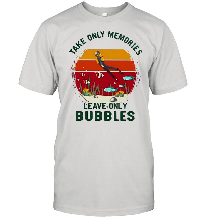 Take Only Memories Leave Only Bubbles Scuba Diving Vintage Sunset T-shirt Classic Men's T-shirt