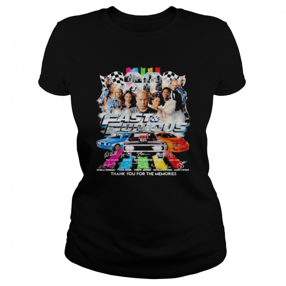 20 Years Fast And Furious Thank You For The Memories Signature  Classic Women's T-shirt