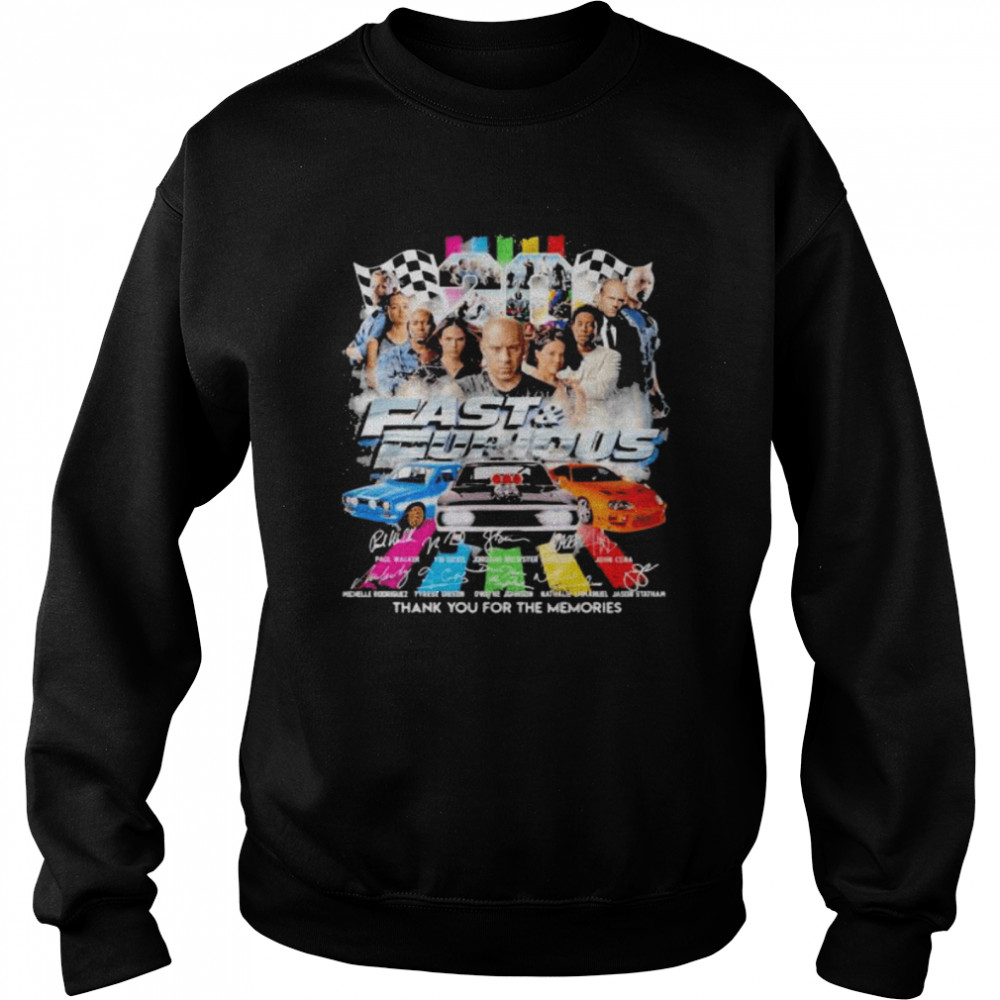 20 Years Fast And Furious Thank You For The Memories Signature  Unisex Sweatshirt