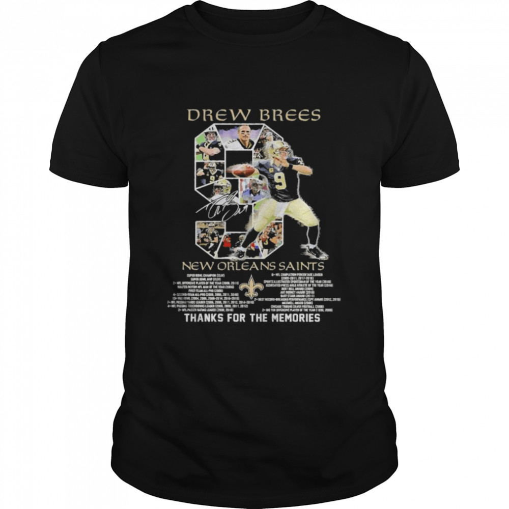 9 Drew Brees New Orleans Saints 2006 2020 Thanks For The Memories  Classic Men's T-shirt