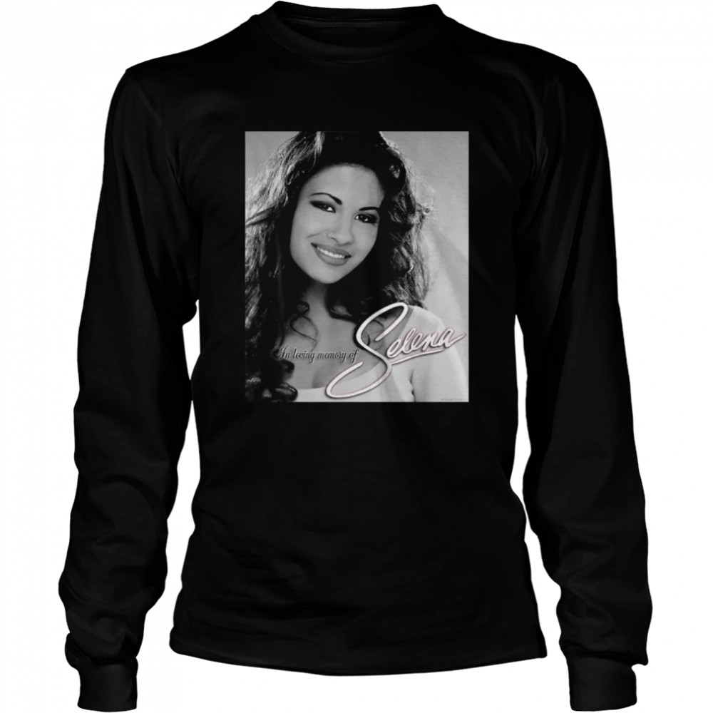 Black White Selenas Quintanilla Love Music Signature  Long Sleeved T-Shirt