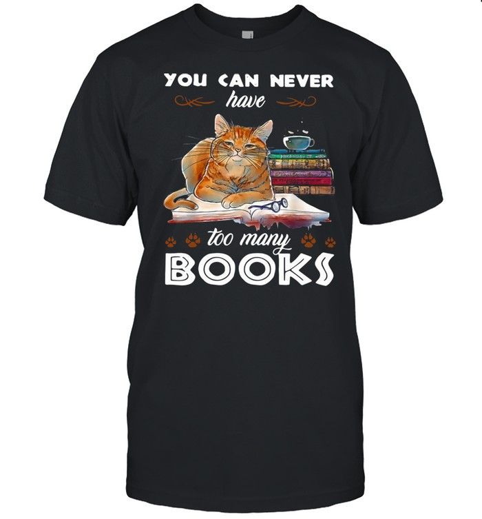 Cat You Can Never Too Many Books T-shirt Classic Men's T-shirt