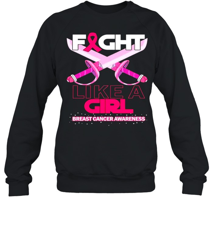 Fight Like A Girl Breast Cancer Awareness  Unisex Sweatshirt