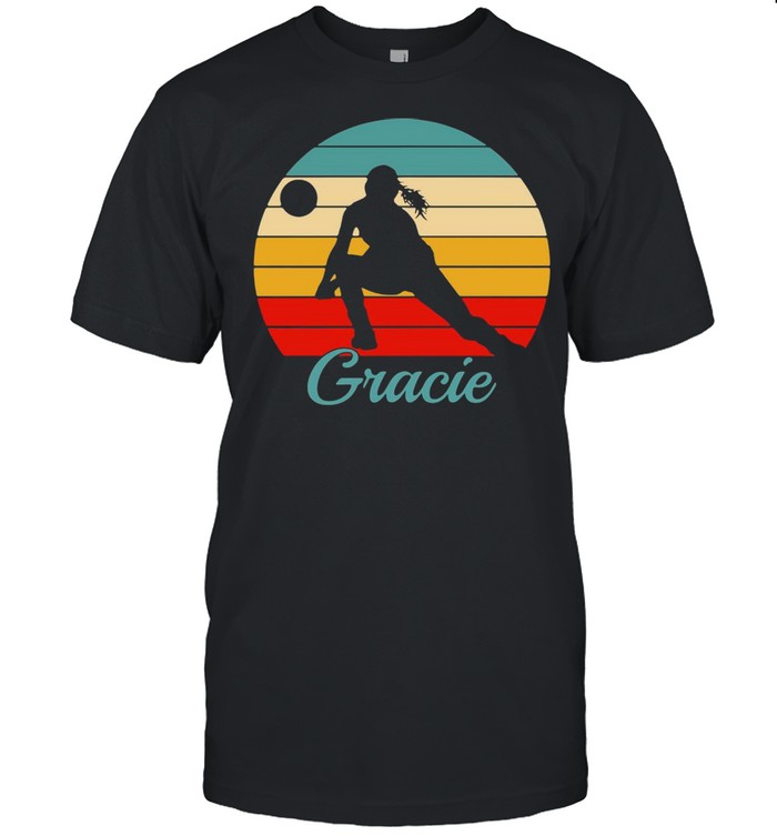 Girl Gracie Name Gift Personalized Volleyball Vintage T-shirt Classic Men's T-shirt
