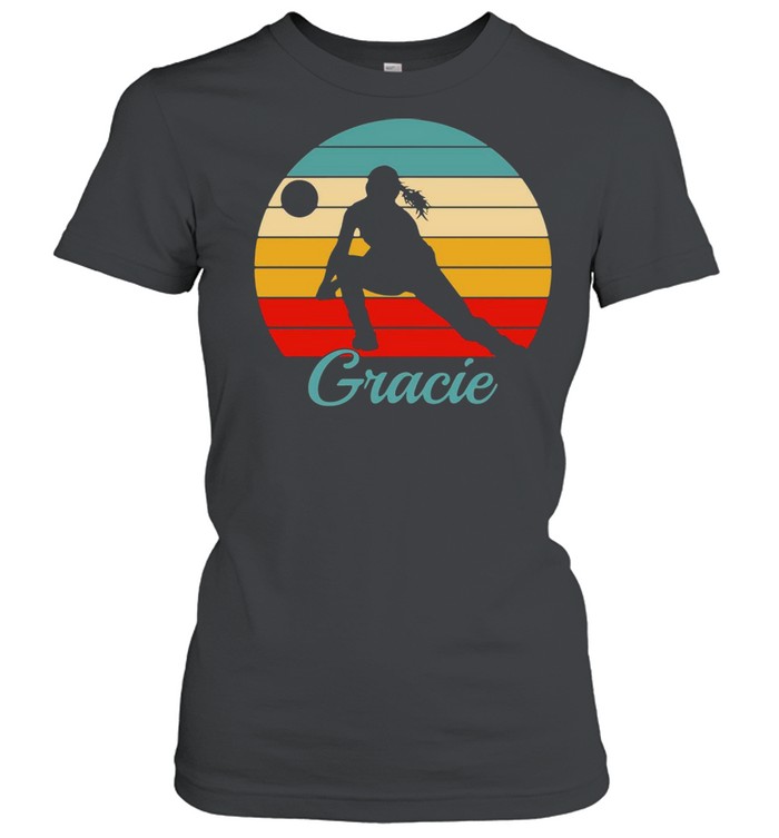 Girl Gracie Name Gift Personalized Volleyball Vintage T-shirt Classic Women's T-shirt