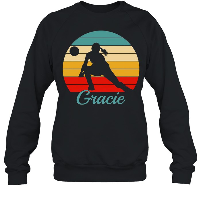 Girl Gracie Name Gift Personalized Volleyball Vintage T-shirt Unisex Sweatshirt