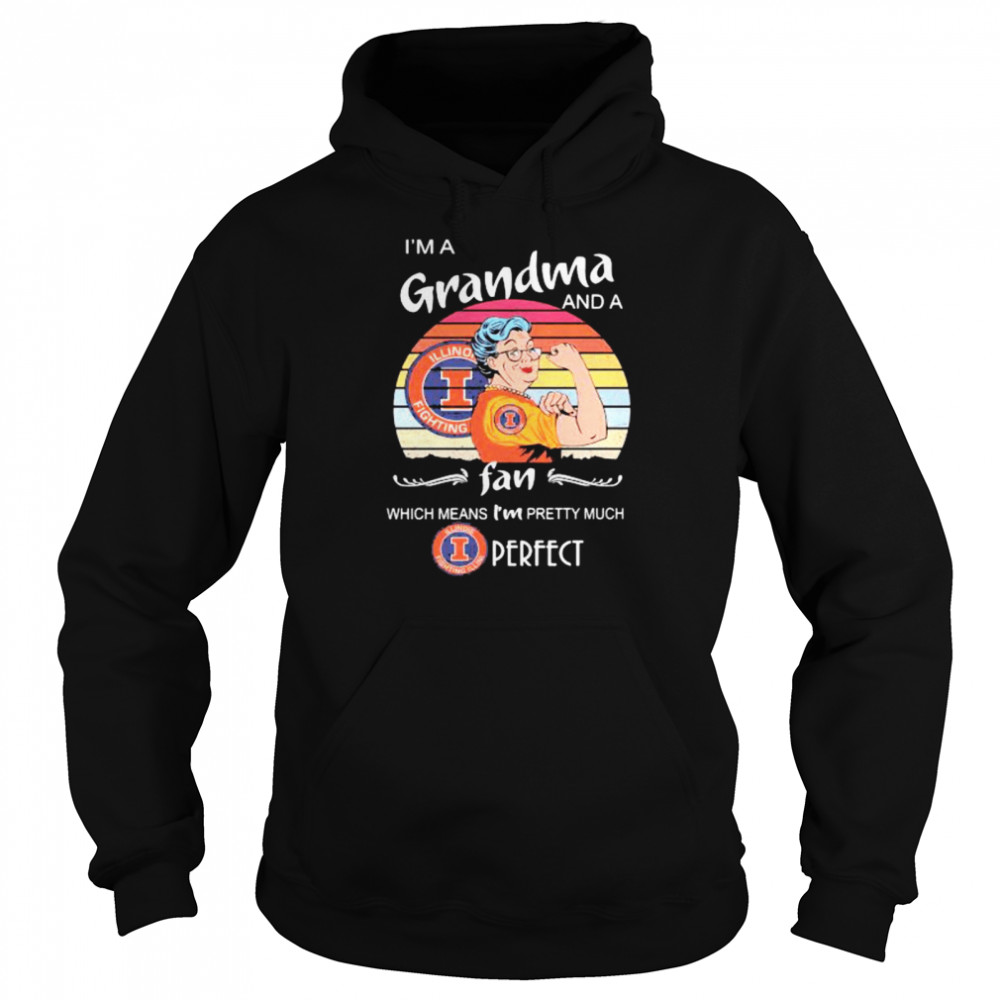 I Am A Grandma And A Illinois Fighting Fan Which Means I Am Pretty Much Perfect  Unisex Hoodie