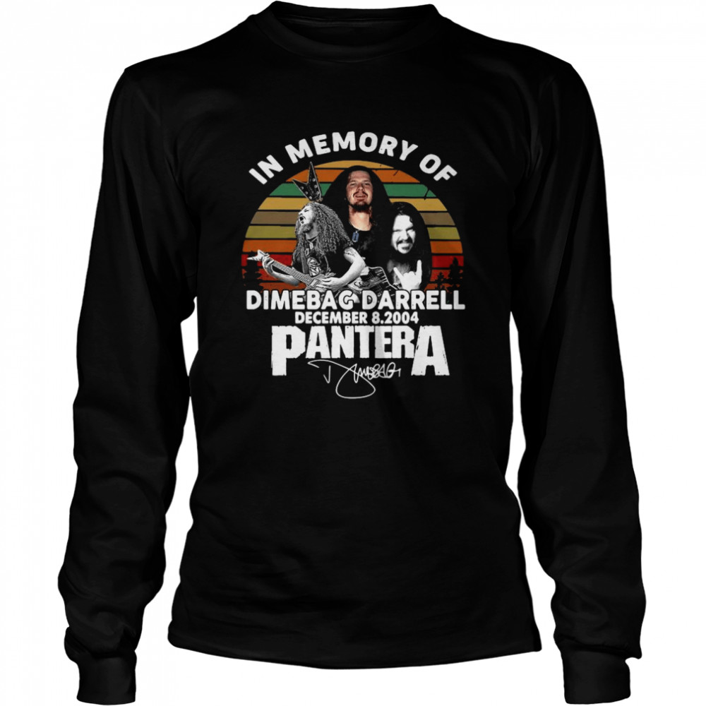 In Memory Of Dimebag Darrell December 8 2004 Pantera Signatures Vintage shirt Long Sleeved T-shirt