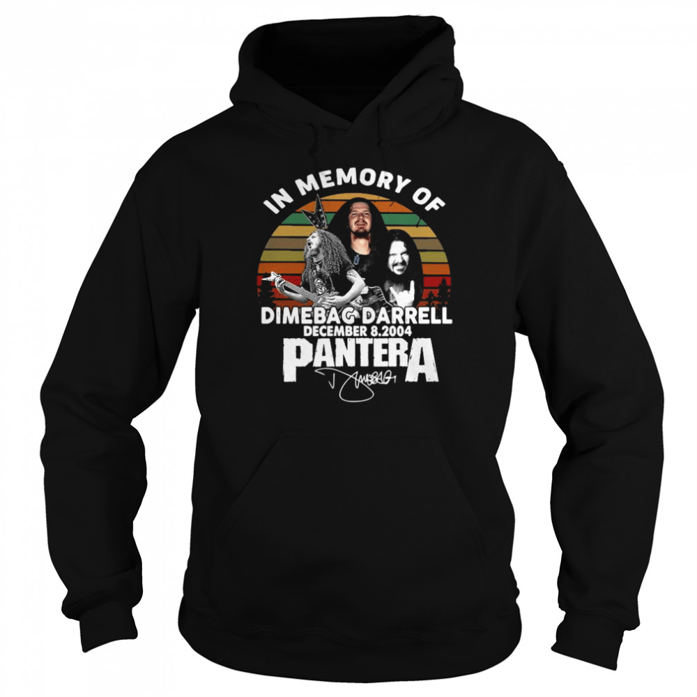 In Memory Of Dimebag Darrell December 8 2004 Pantera Signatures Vintage shirt Unisex Hoodie