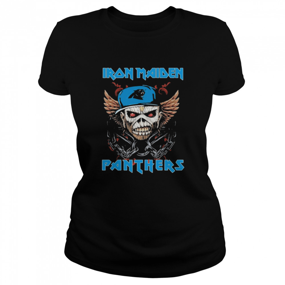 Iron Maiden Skull Carolina Panthers Shirt Classic Women'S T-Shirt