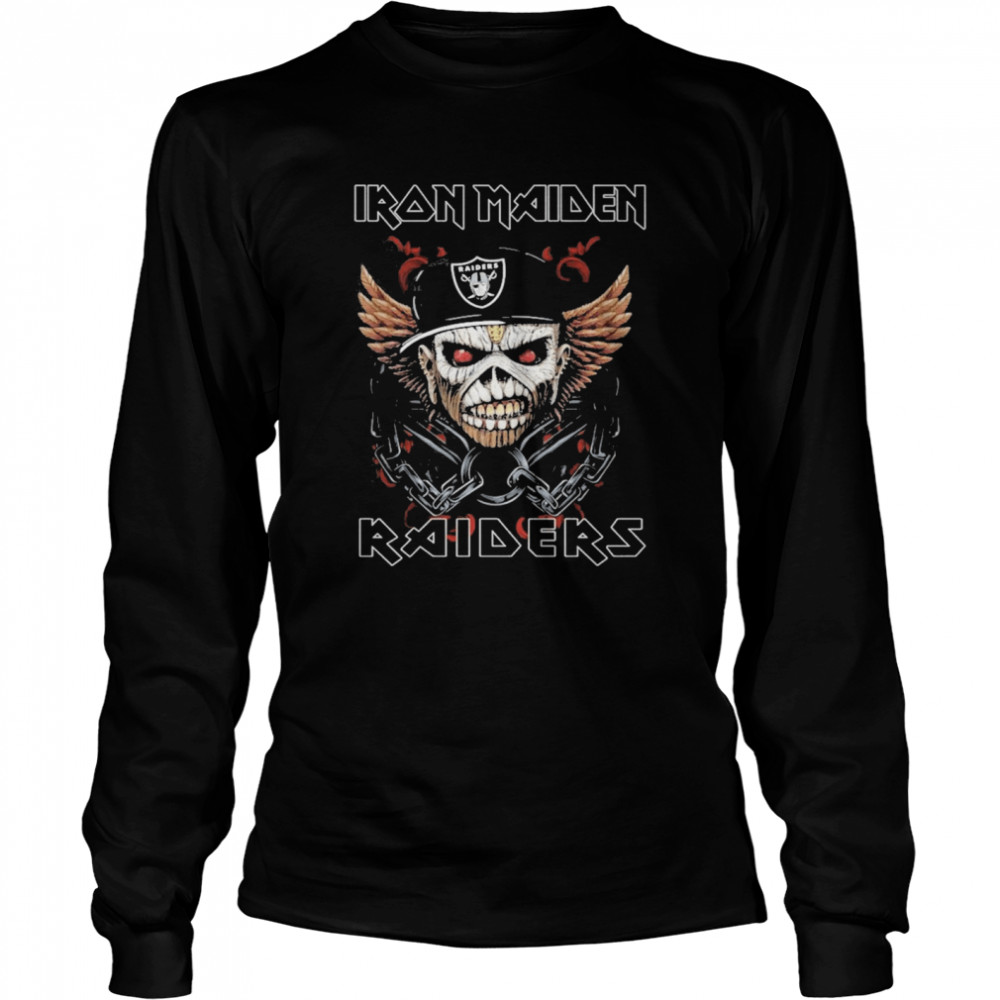 Iron Maiden Skull Oakland Raiders Shirt Long Sleeved T-Shirt