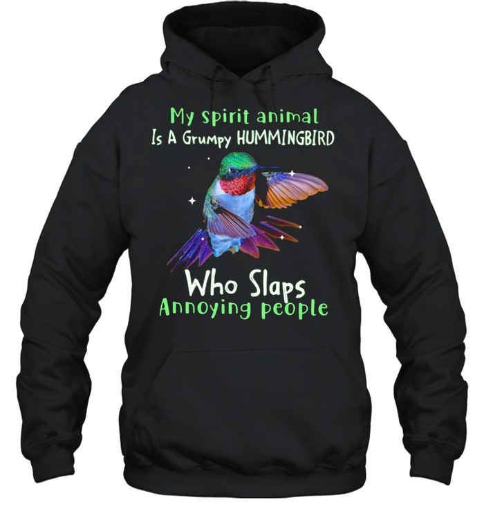 My Spirit Animal Is A Grumpy Hummingbird Who Slaps Annoying People  Unisex Hoodie
