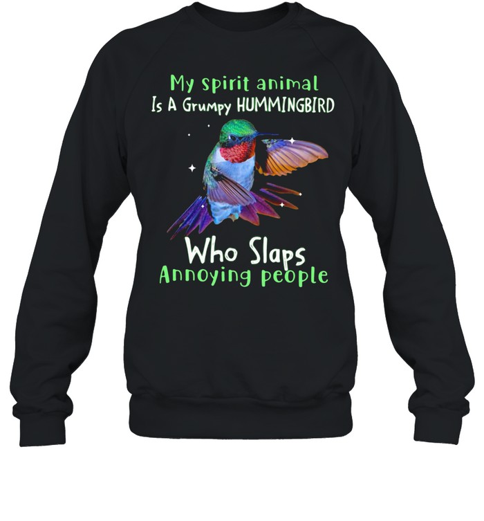 My Spirit Animal Is A Grumpy Hummingbird Who Slaps Annoying People  Unisex Sweatshirt