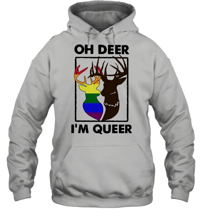Oh Deer I Am Queer Lgbt  Unisex Hoodie
