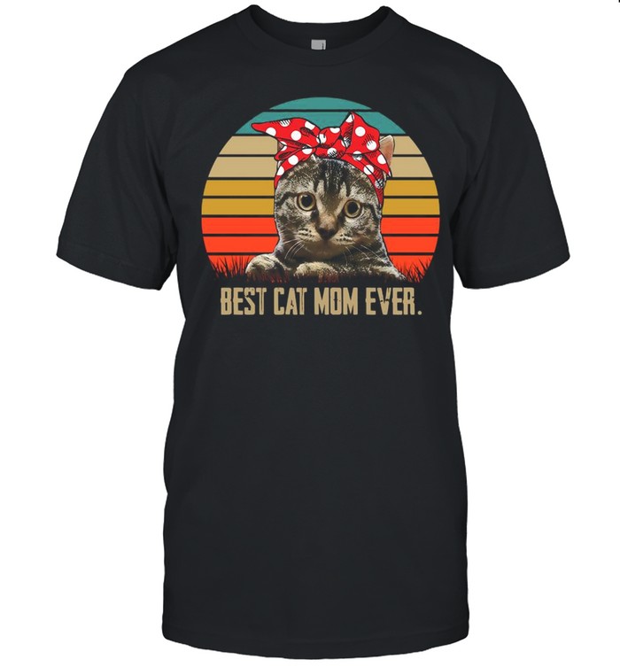 Retro Sunset With Best Cat Mom Ever shirt Classic Men's T-shirt