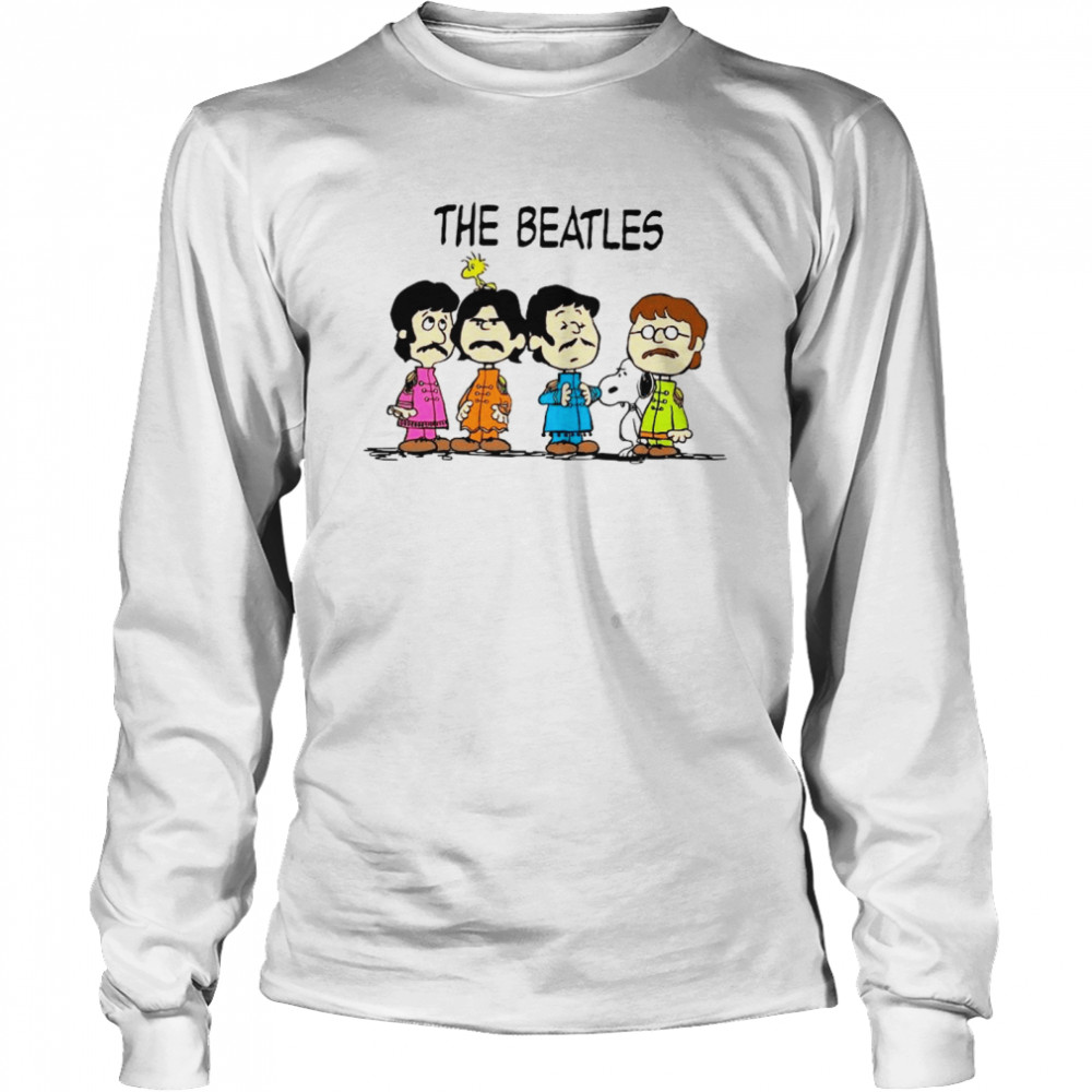 Snoopy Woodstock And The Beatles Chibi Shirt Long Sleeved T-Shirt