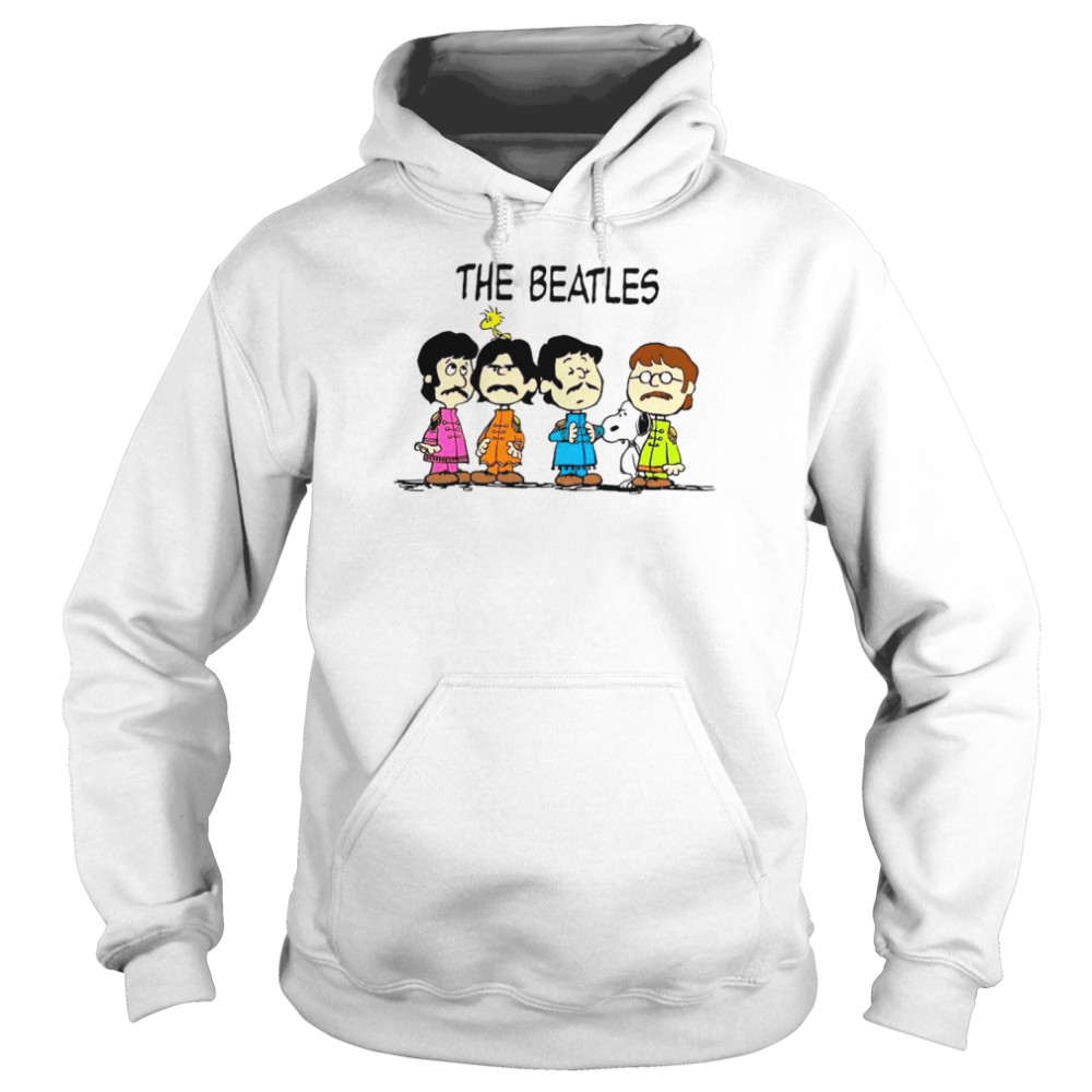 Snoopy Woodstock And The Beatles Chibi Shirt Unisex Hoodie