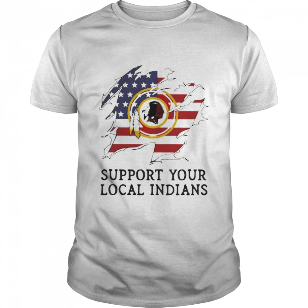 Support Your Local Indians Nation American Flag  Classic Men's T-shirt