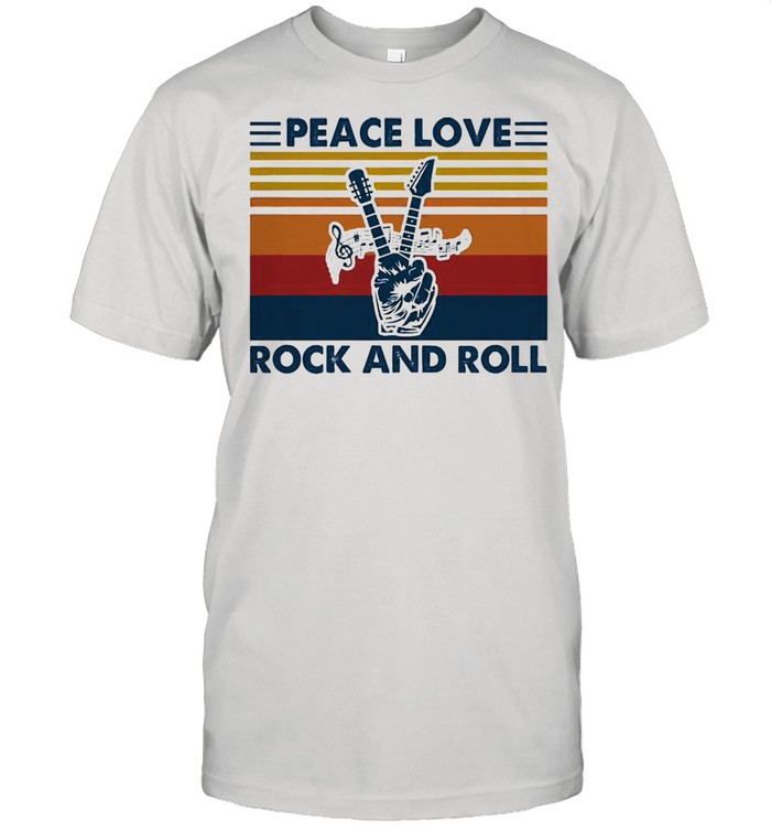 Peace love rock and roll vintage shirt Classic Men's T-shirt