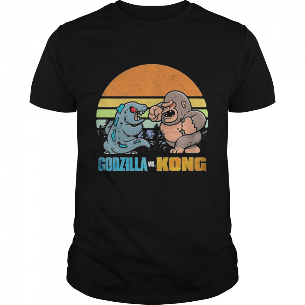 Chibi Godzilla Vs Kong Movie 2021 Vintage Retro shirt Classic Men's T-shirt