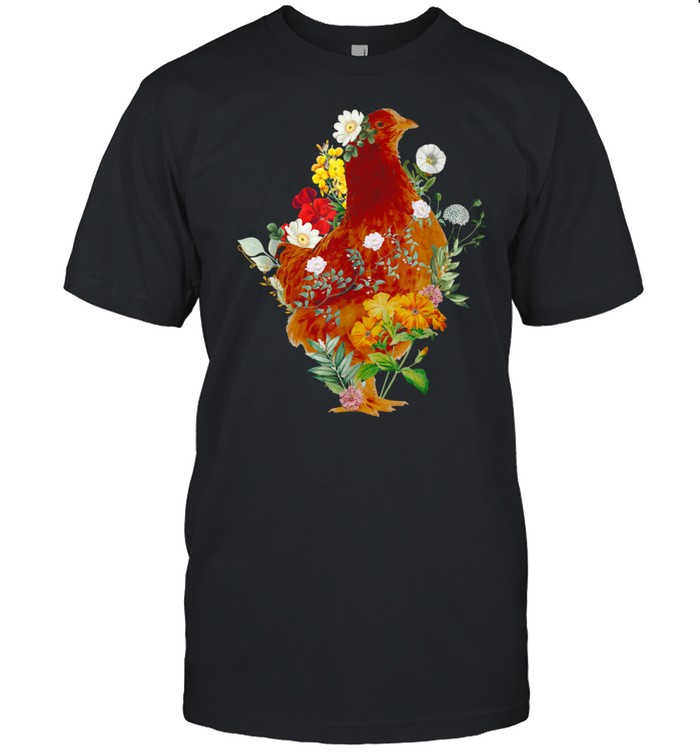 Chicken Vintage Floral Botanical Flower Garden  Classic Men's T-shirt
