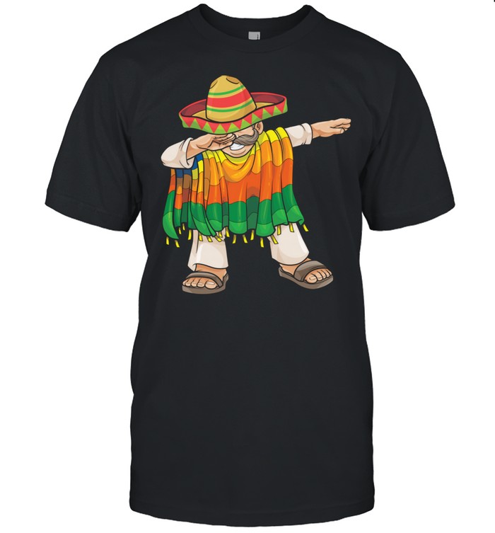 Dabbing Mexican Poncho Cinco de Mayo Sombrero Dab  Classic Men's T-shirt