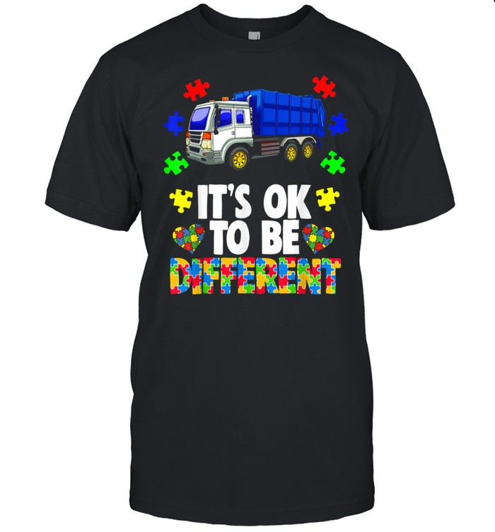 Its Okay To Be Different Garrage Truck Autism Awareness  Classic Men's T-shirt