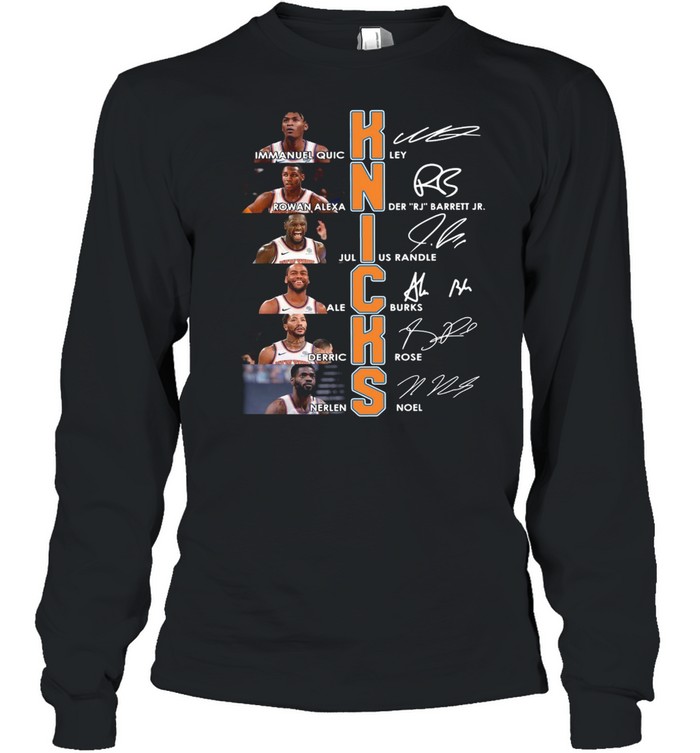 New York Knicks Team Players Signatures Shirt Long Sleeved T Shirt