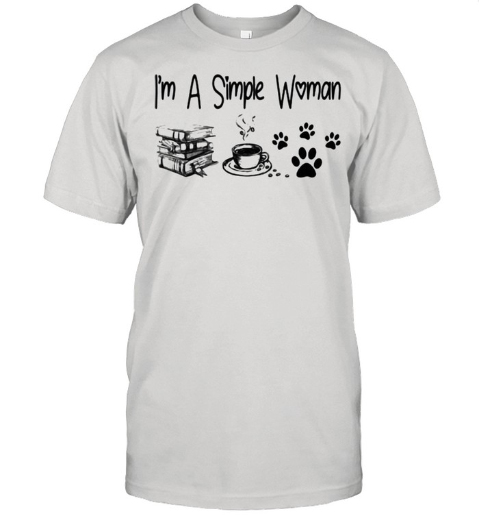 I’m A Simple Woman Books Coffee Cats Dogs shirt Classic Men's T-shirt