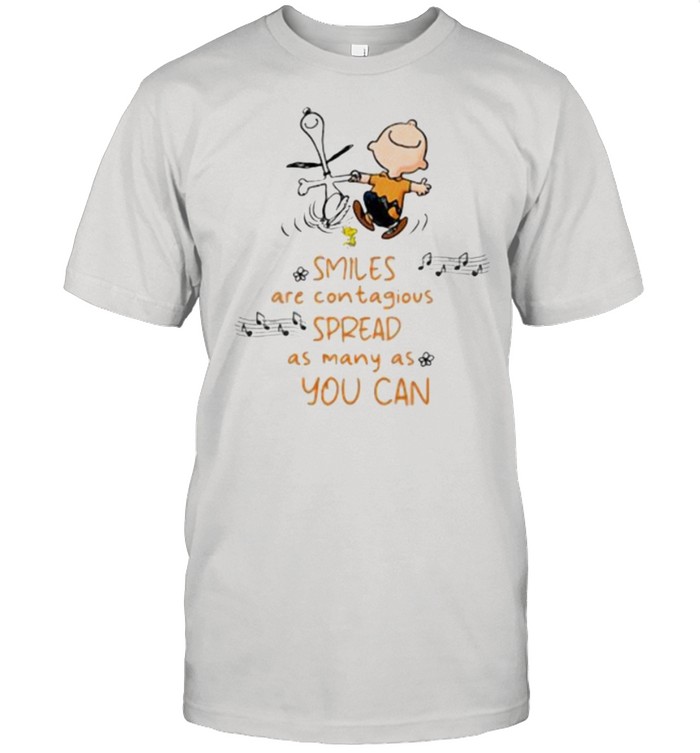 Smiles Are Contagious Spread As Many As You Can Snoopy And Charlie  Classic Men's T-shirt