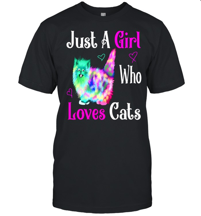 Just A girl who loves cats, colorful cat cat shirt Classic Men's T-shirt