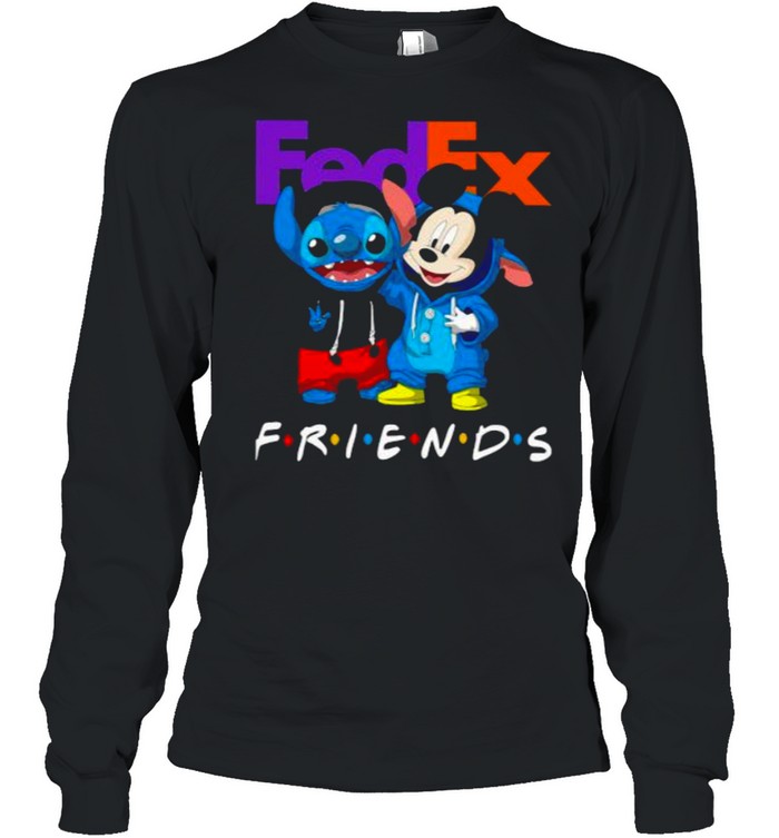 Logo Fedex Friends Stitch And Mickey  Long Sleeved T-shirt