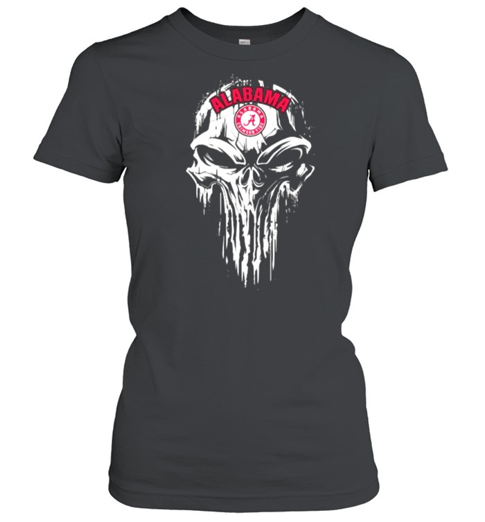 Skull with Logo Alabama Crimson  Classic Women's T-shirt