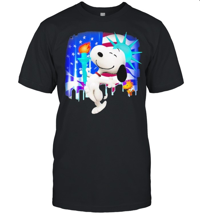 snoopy and woodstock american flag shirt Classic Men's T-shirt