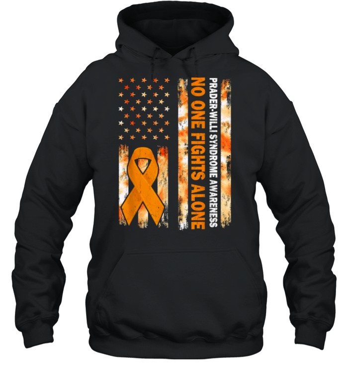Willi Syndrome Awareness Willi Prader Syndrome Relate American Flag  Unisex Hoodie