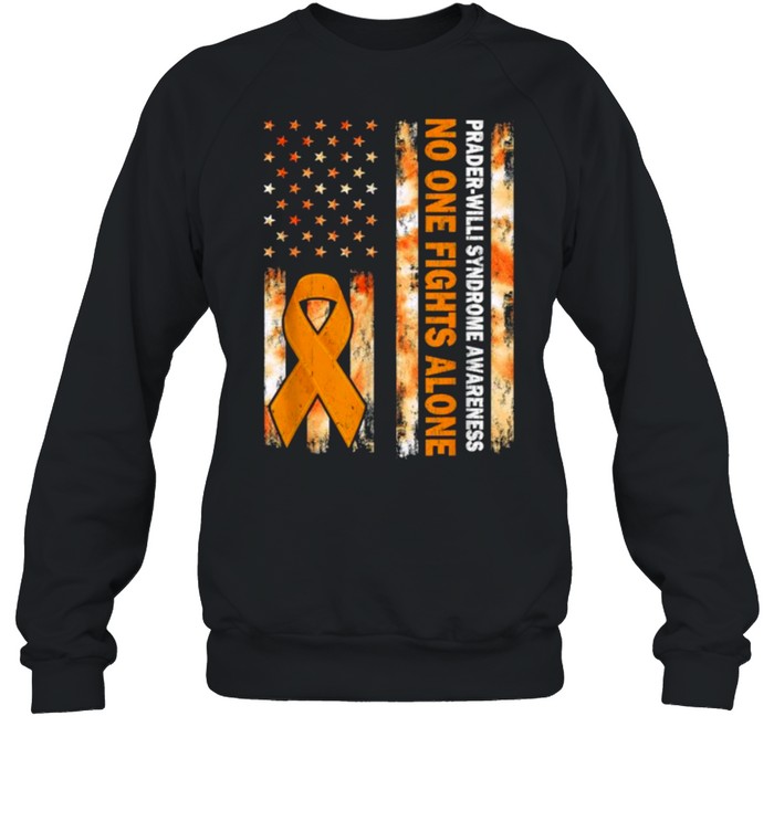 Willi Syndrome Awareness Willi Prader Syndrome Relate American Flag  Unisex Sweatshirt