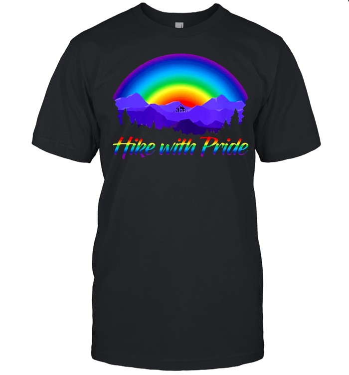 Hike with pride rainbow sunset shirt Classic Men's T-shirt