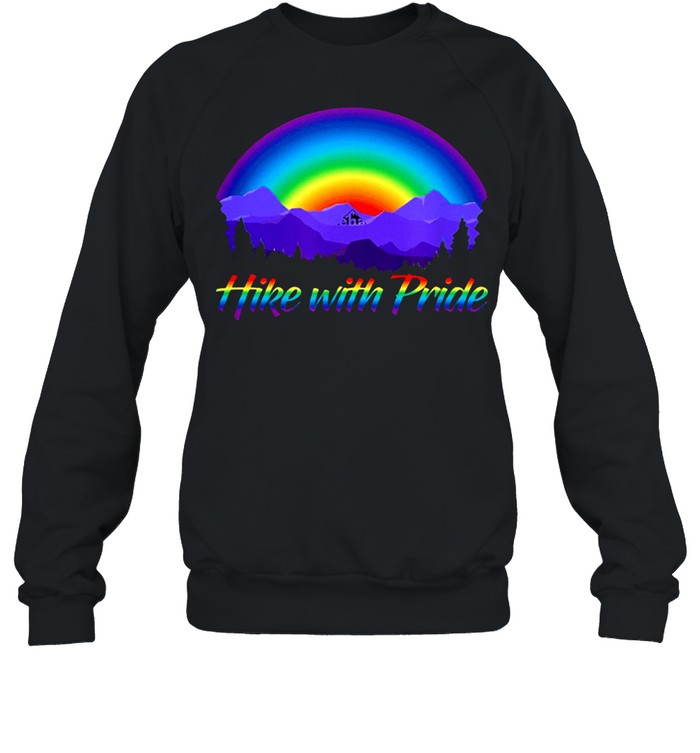 Hike With Pride Rainbow Sunset Shirt Unisex Sweatshirt
