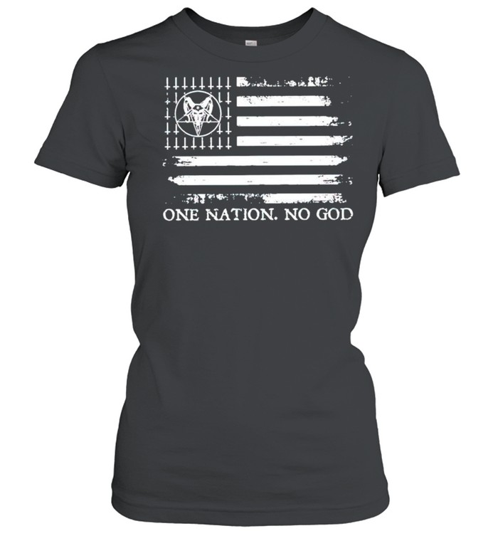 Satan one nation no God American flag shirt Classic Women's T-shirt