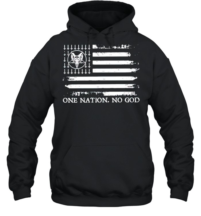 Satan one nation no God American flag shirt Unisex Hoodie