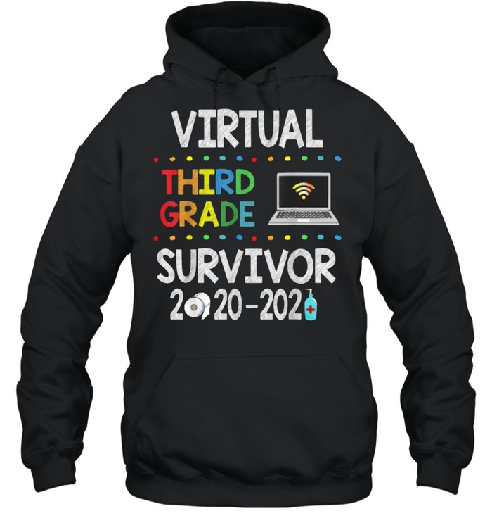 Last Day of School Virtual 3rd Grade Survivor 2020-2021 T- Unisex Hoodie