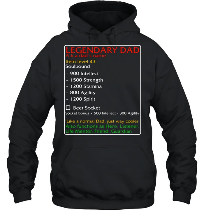 Legenary Dad Aka Dad’s Name Like A Normal Dad Just Way Cooler Shirt Unisex Hoodie
