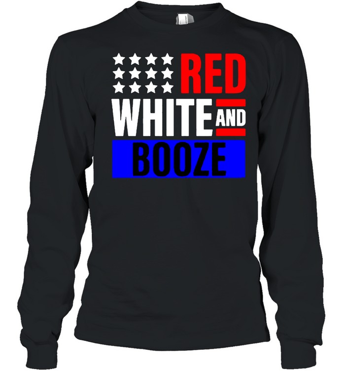 Red White And Booze  Long Sleeved T-Shirt