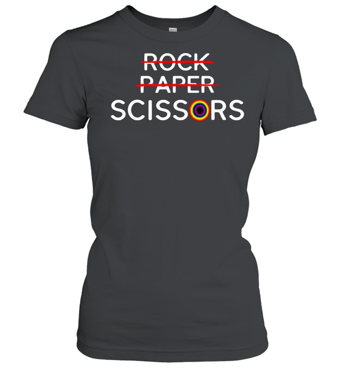 Rock Paper Scissors Lesbian Pride Rainbow LGBT T- Classic Women's T-shirt
