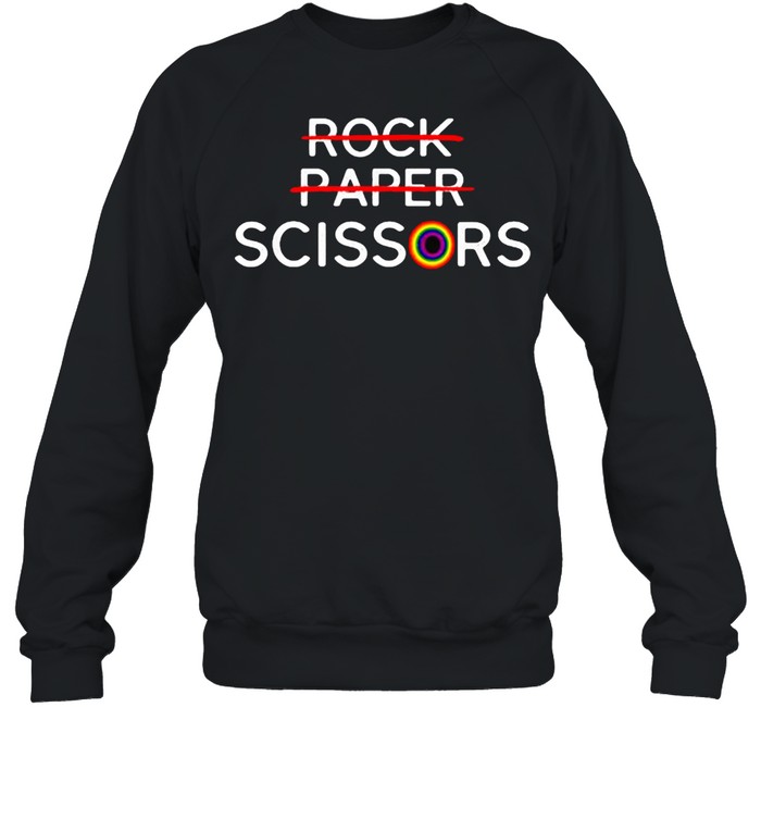 Rock Paper Scissors Lesbian Pride Rainbow LGBT T- Unisex Sweatshirt