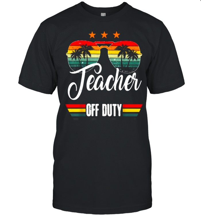 Teacher Off Duty Vintage Retro Sunset T- Classic Men's T-shirt