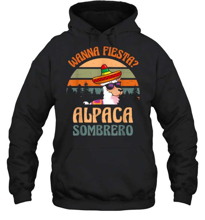 Wanna Fiesta Alpaca Sombrero Cinco De Mayo Mexican Hat Salsa T- Unisex Hoodie