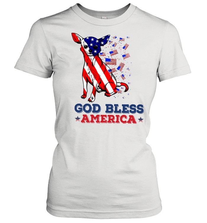 American Flag Chihuahua God Bless America Gift T-Shirt Classic Women'S T-Shirt
